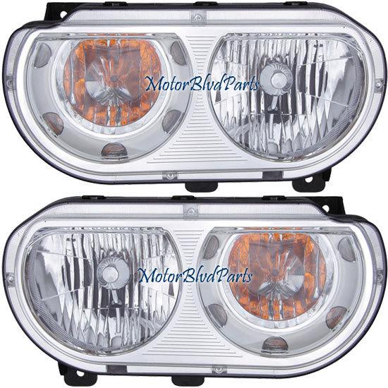 08-10 dodge challenger halogen headlights headlamps set