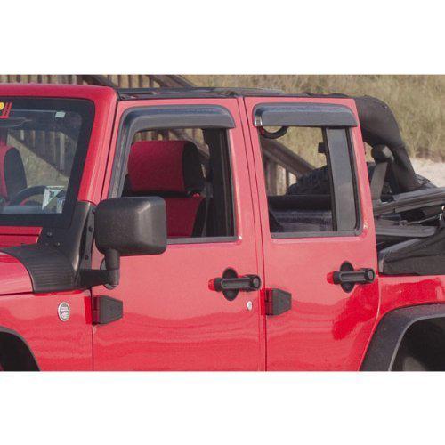 Window rain deflectors front , rear smoked acrylic 07-12 jeep wrangler jk 4 door