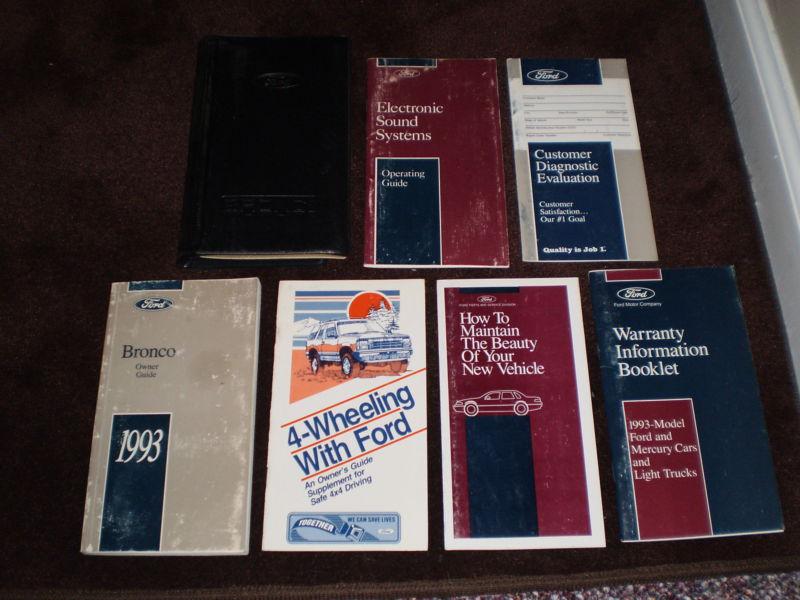 1993 ford bronco suv truck complete owners manual book guide case all model