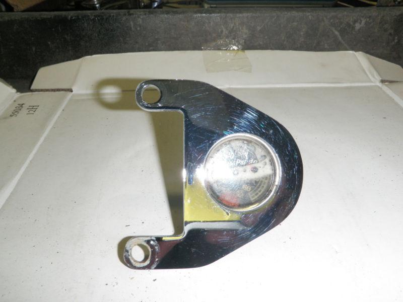 Harley chrome pressure gauge mounting bracket nos fuel prssure boost nitrous 