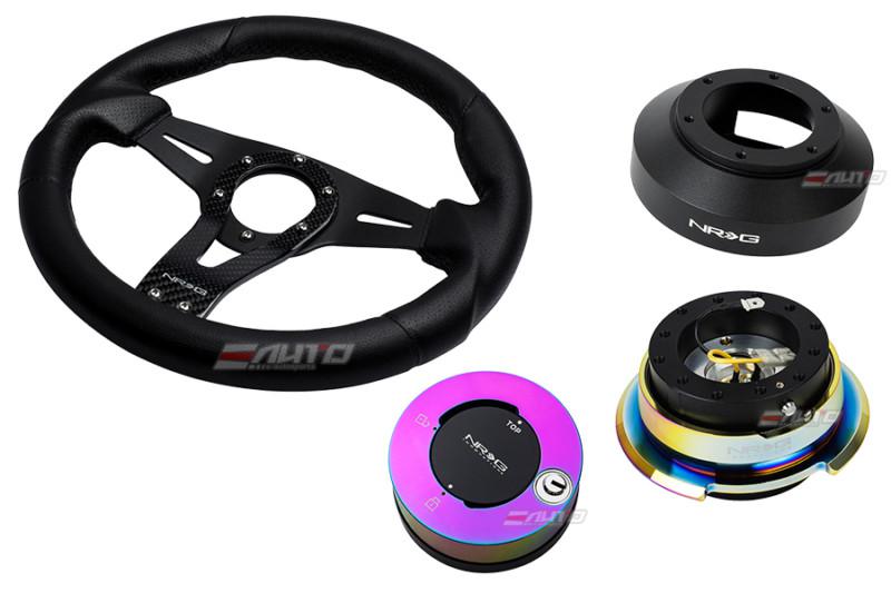 Nrg 320mm sniper l steering wheel bk st cf s + 141h hub 2.8 bkmc release lock mc