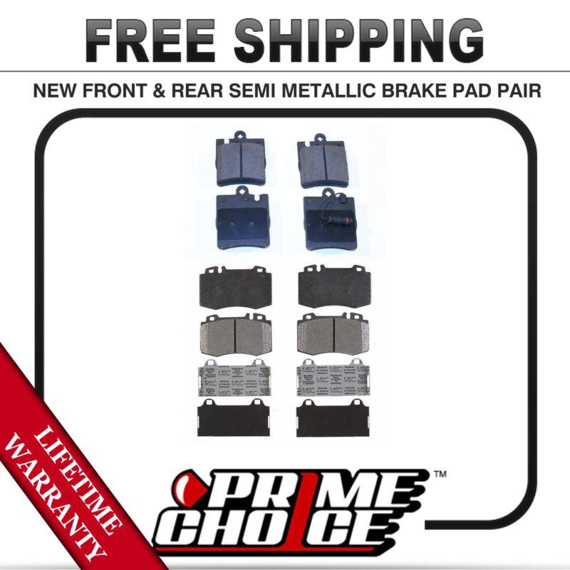 Complete set of front and rear premium brake pads with lifetime warranty