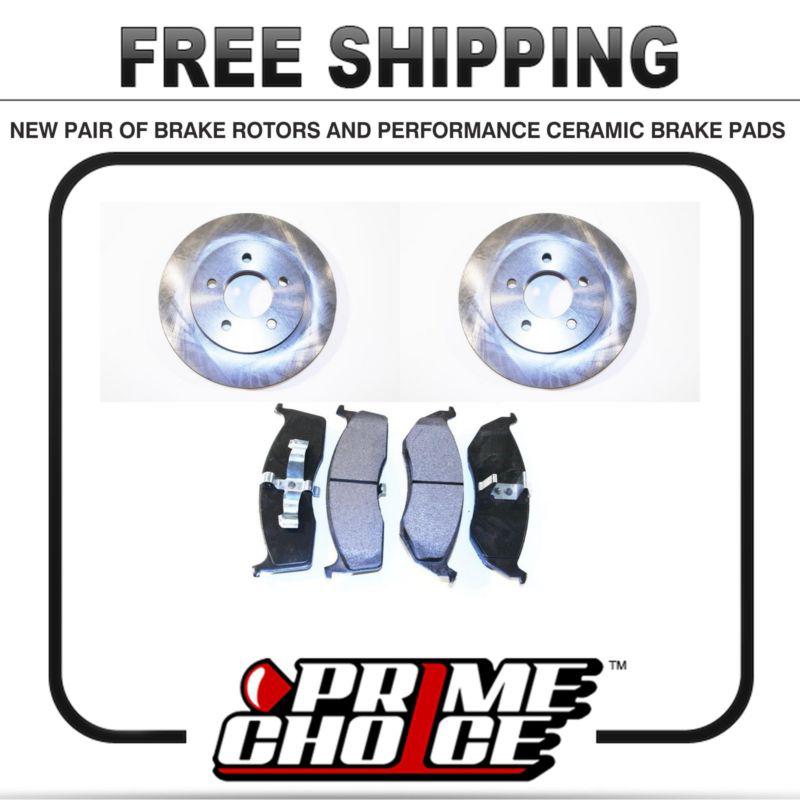 Premium kit disc rotors pair + performance ceramic brake pads set