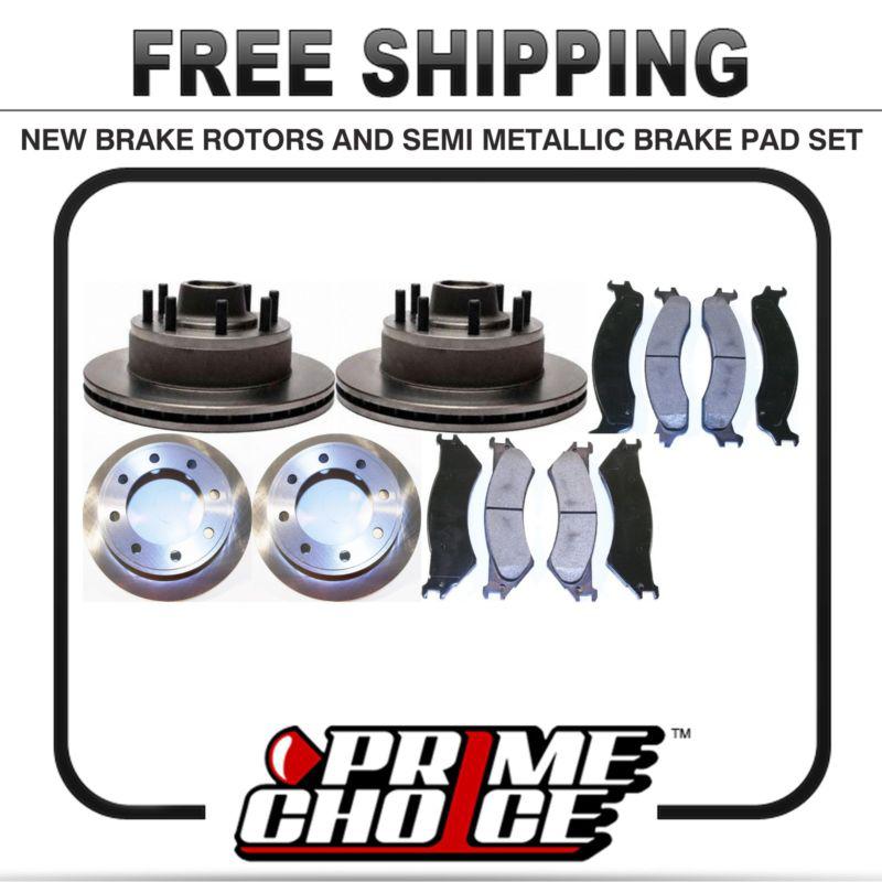 Front & rear kit 4 disc brake rotors and 8 metallic pads full complete set