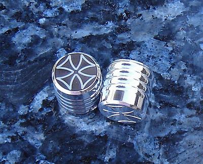 Billet aluminum wiper bullets auto /classic car -engraved iron / maltese cross