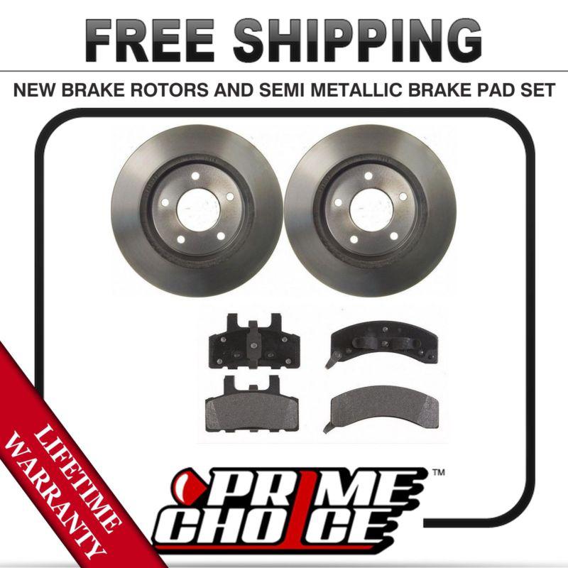 Front kit (2) brake rotors and (1 set) premium brake pads with lifetime warranty