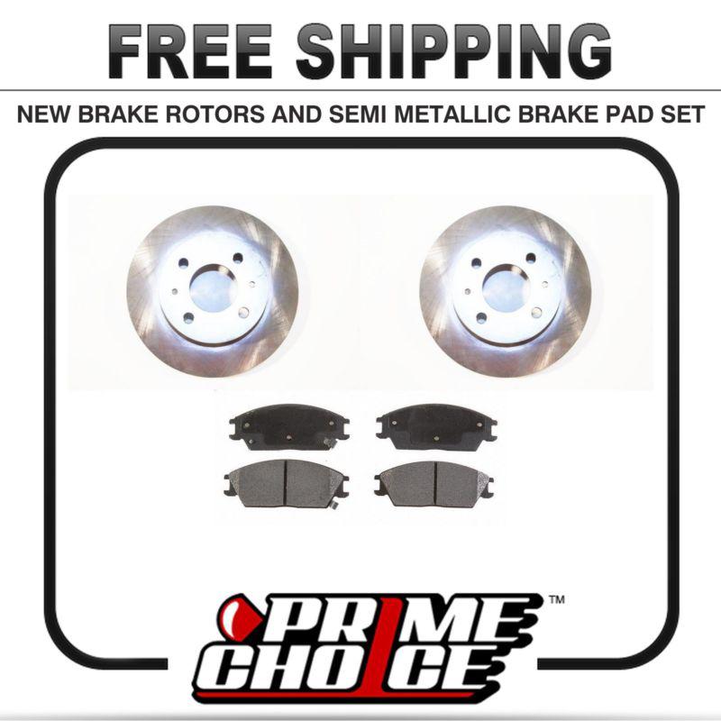 Premium front metallic brake pads and disc rotors complete kit left & right pair