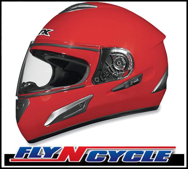 Afx fx-100 sun shield solid red xs full face motorcycle helmet dot