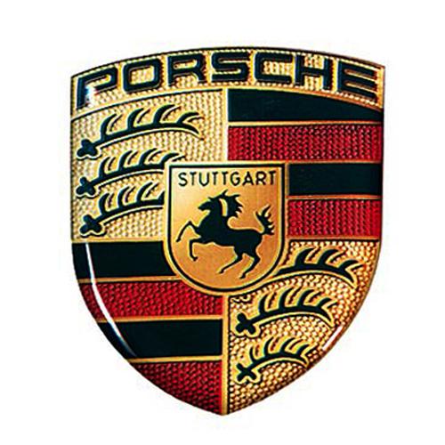 Porsche crest 3d logo sticker, genuine porsche parts + free gift