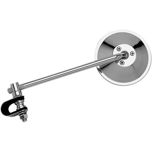 Emgo 3-way clamp-on mirror round 8" stem chrome universal