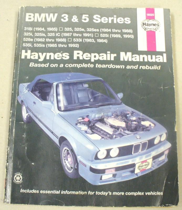 Haynes repair manual 84-92 bmw 3 5 series - used