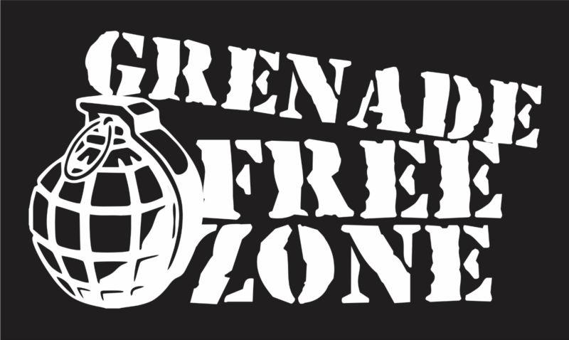 Grenade free zone decal 10" wide