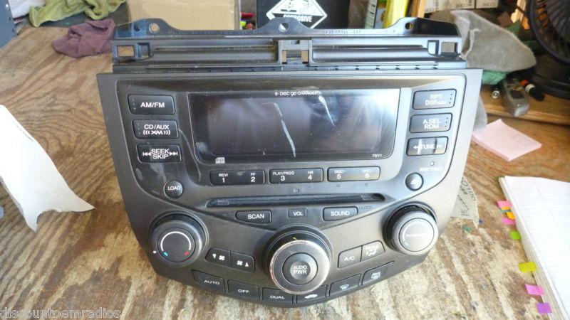 03-05 honda accord radio 6 disc cd xm 39175-sdn-l120 7by1 & code dual climate *