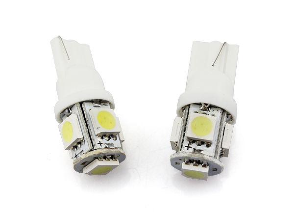 10x t10 194 168 w5w 5 smd led car side wedge tail light lamp bulb dc 12v white