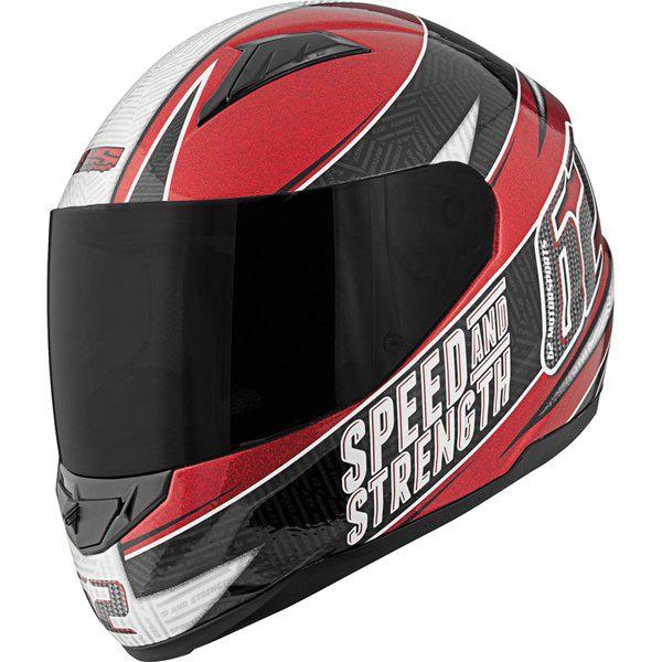 Red/black m speed and strength ss1100 62 motorsport full face helmet