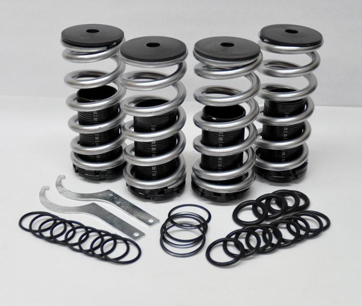 Honda adjustable 0-4" silver suspension coilovers lowering springs kit w/ scale