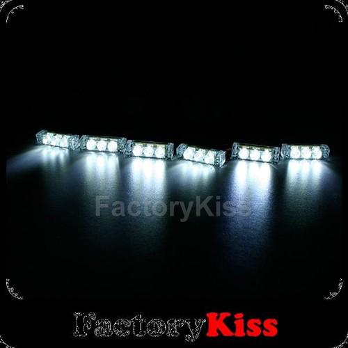 Gau new 6 x 3 led car truck white flash emergency strobe light #303