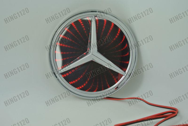 Benz 87 x 87mm red 3d led light truck logo emblem tail car badge lamp sticker