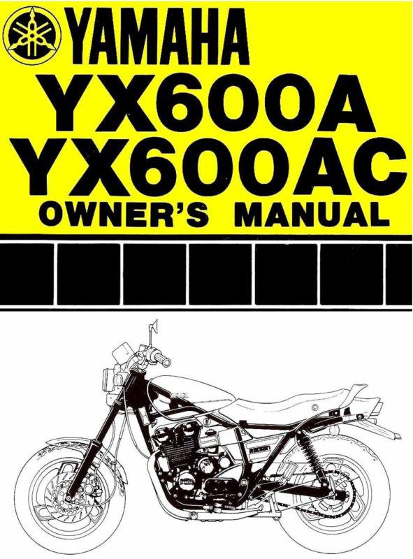 1990 yamaha yx600 radian motorcycle owners manual -yx 600-yx600a-yx600ac-yamaha