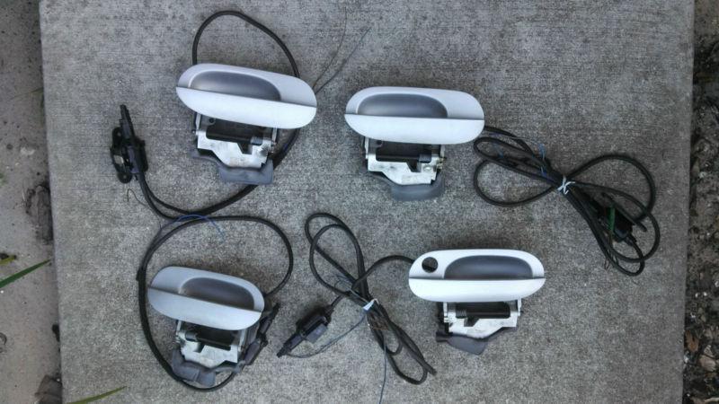 95-01 bmw e38 door handle set 728 730 740 750 with light silver oem wire lighten