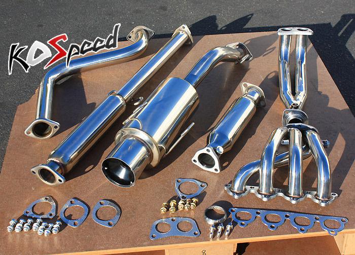 Stainless steel catback cat back+header exhaust system 93-97 honda del sol eg1