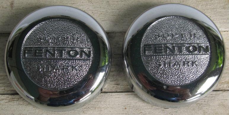 Nos 1960's 1970's  vintage fenton super shark s/s chrome center hub caps  t1a