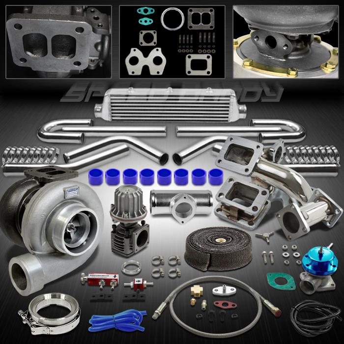 Gt45 11pc t4 turbo kit turbocharger+manifold+intercooler 86-91 mazda rx-7/rx7 fc