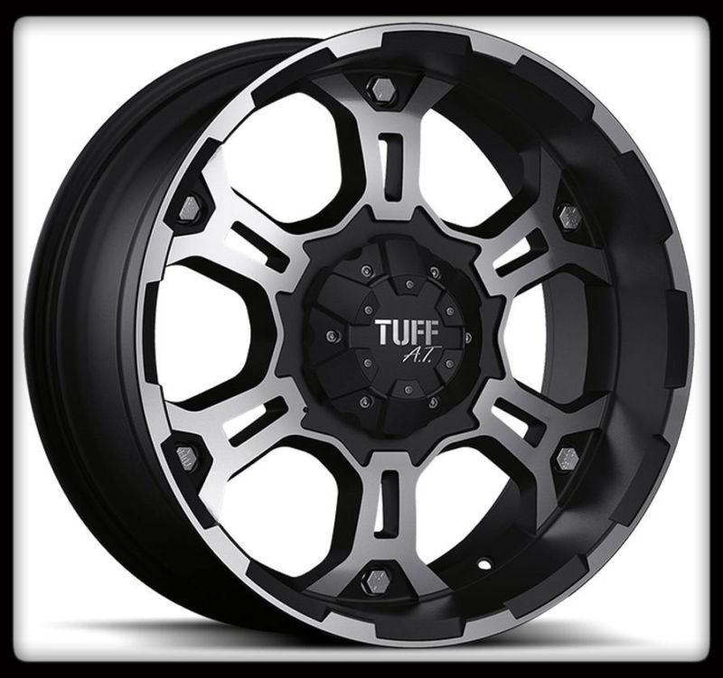 17" x 8" tuff t03 black w/ lt225/70/17 bfgoodrich ta ko all terrain wheels tires