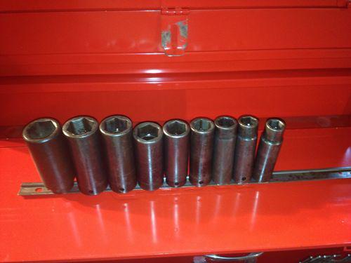 Snap-on 9 pc deep impact socket set 1/2" dr.