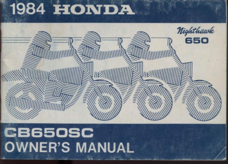 1984 honda nighthawk 650 cb650sc owner's manual