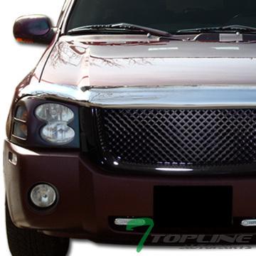 Black luxury style mesh front hood bumper grill grille abs 02-08 gmc envoy suv