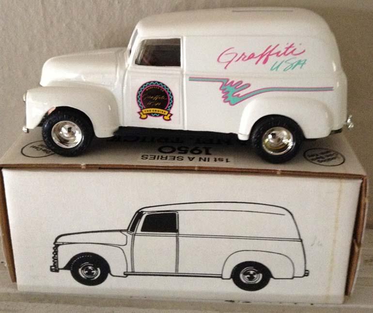 1950 chevrolet delivery panel truck bank "american graffiti" by ertl 