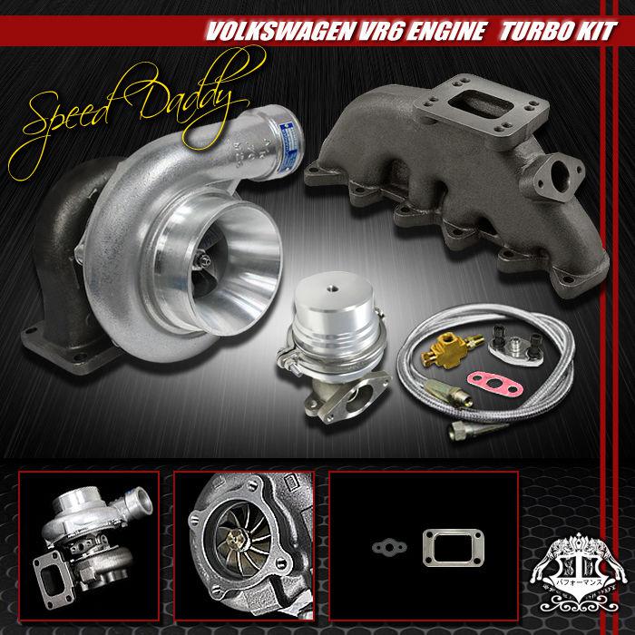 Gt35 5p t3/4 turbo kit turbocharger+cast manifold+wg 92-05 golf/jetta/passat vr6