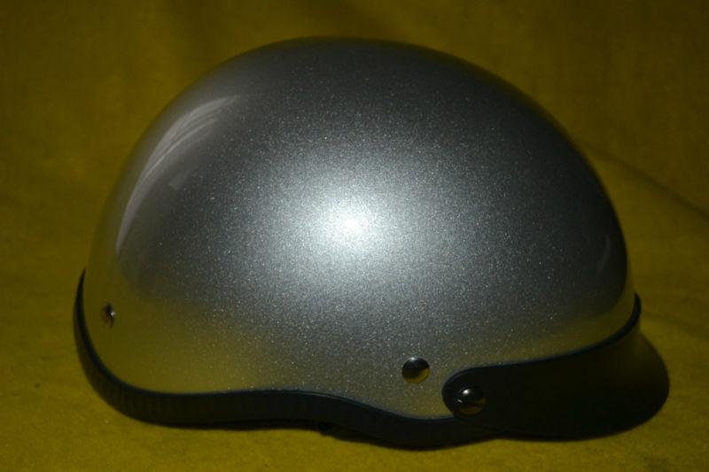 Hci dot half helmet skid lid motorcycle silver xxlarge