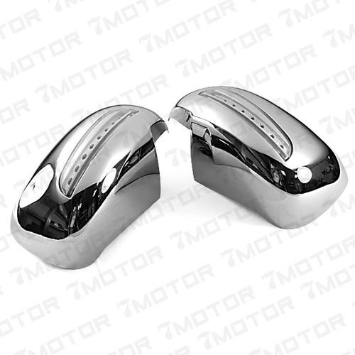 2 pcs new led light chrome plated full abs mirror cover trim for lexus rx330