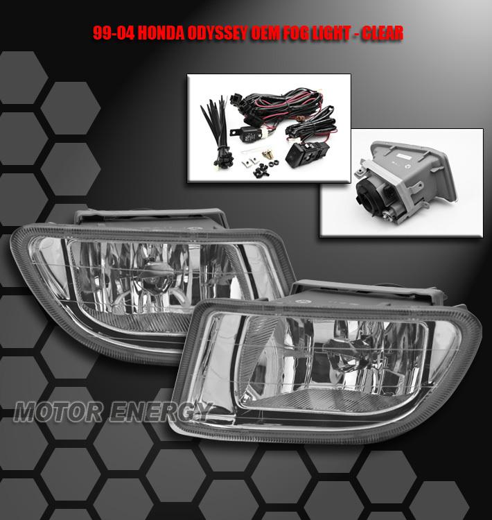 99-04 honda odyssey jdm clear fog light lamp+oem switch