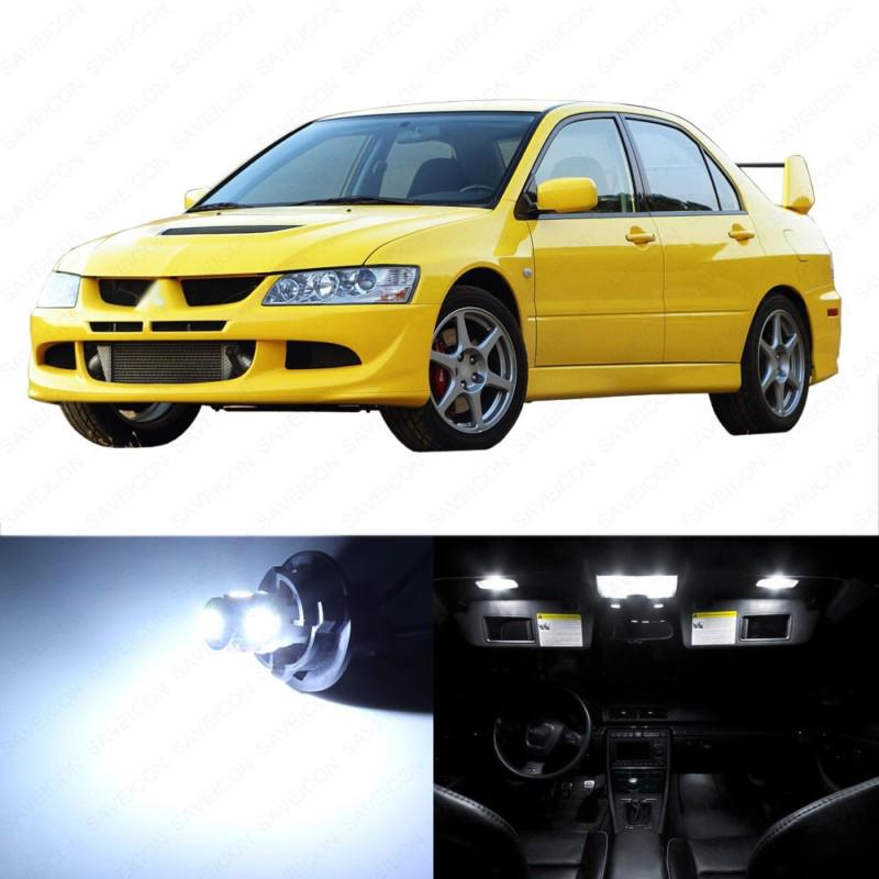 7 x white led interior lights package for 2003-2006 lancer evolution evo 8 9 --