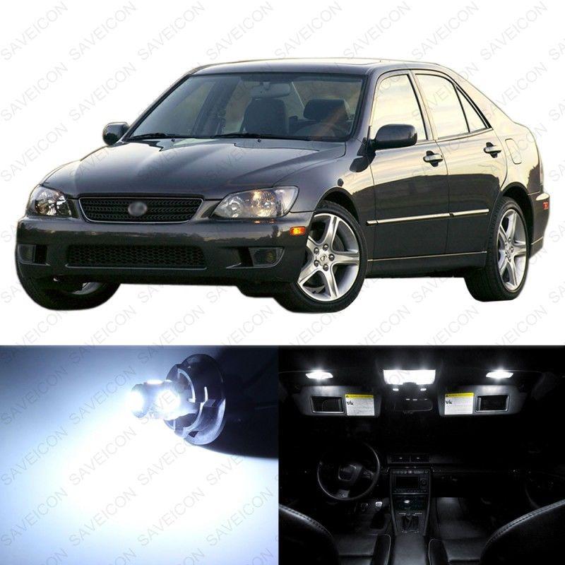 8 x xenon white led interior lights package for 2001 - 2005 lexus is300 ---