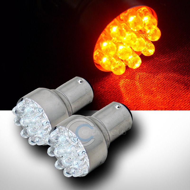 2 amber o 1157 bay15d socket 12x led front turn signal light lamp bulbs 12499 cc