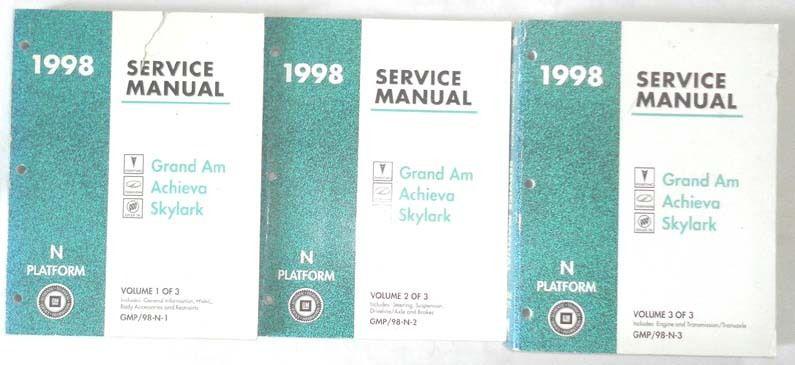 1998 pontiac grand am buick skylark oldsmobile achieva service repair manuals 