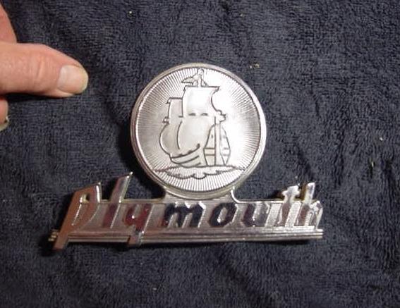 1940 plymoth n.o.s. trunk lid medallion