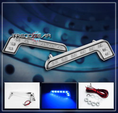 Benz l-shape 8-led blue bulb drl daytime running head fog light honda lexus gmc