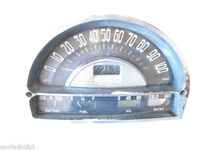 1953 54 pontiac chieftain speedometer water oil fuel battery gauge cluster