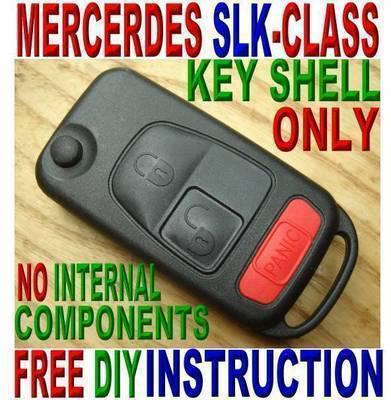 98-04 mercedes-benz slk-class flip key keyless remote fob case free instruction