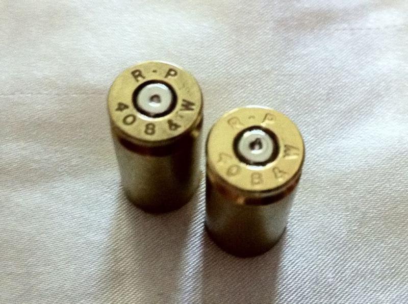 40 s&w bullet cartridge case new tire wheel valve caps brass set of 2 chopper