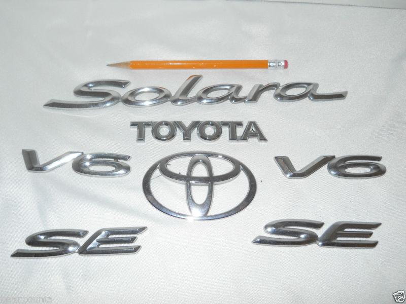 Genuine toyota solara chrome plated emblems badges stickers logo 7 pieces lot