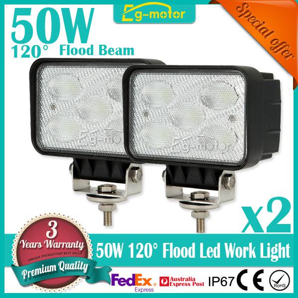 2x 50w 5x10w cree flood beam led work light bar offroad car jeep 4wd truck 4x4