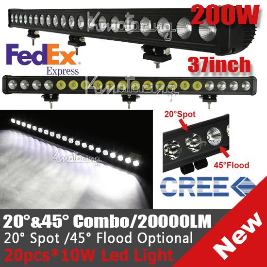 200w 20000lm flood spot combo work light cree led offroad single row lamp 234w