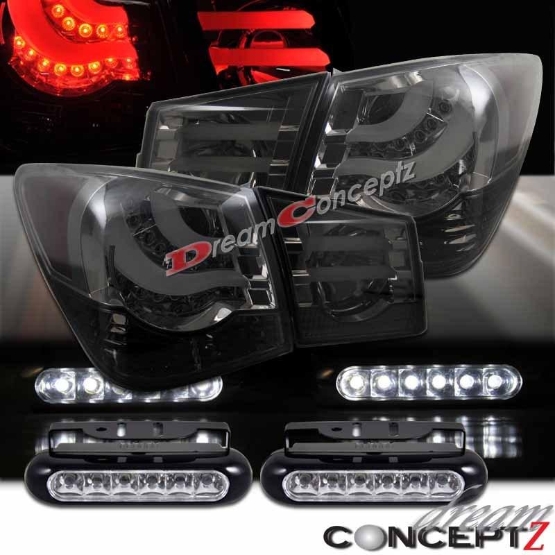 Chevy cruze l.e.d tail lights 4 pieces smoke lens l.e.d daytime running lights