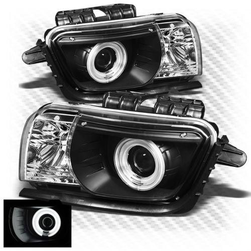 10-13 camaro black double-ccfl halo projector headlights front lamps upgrade